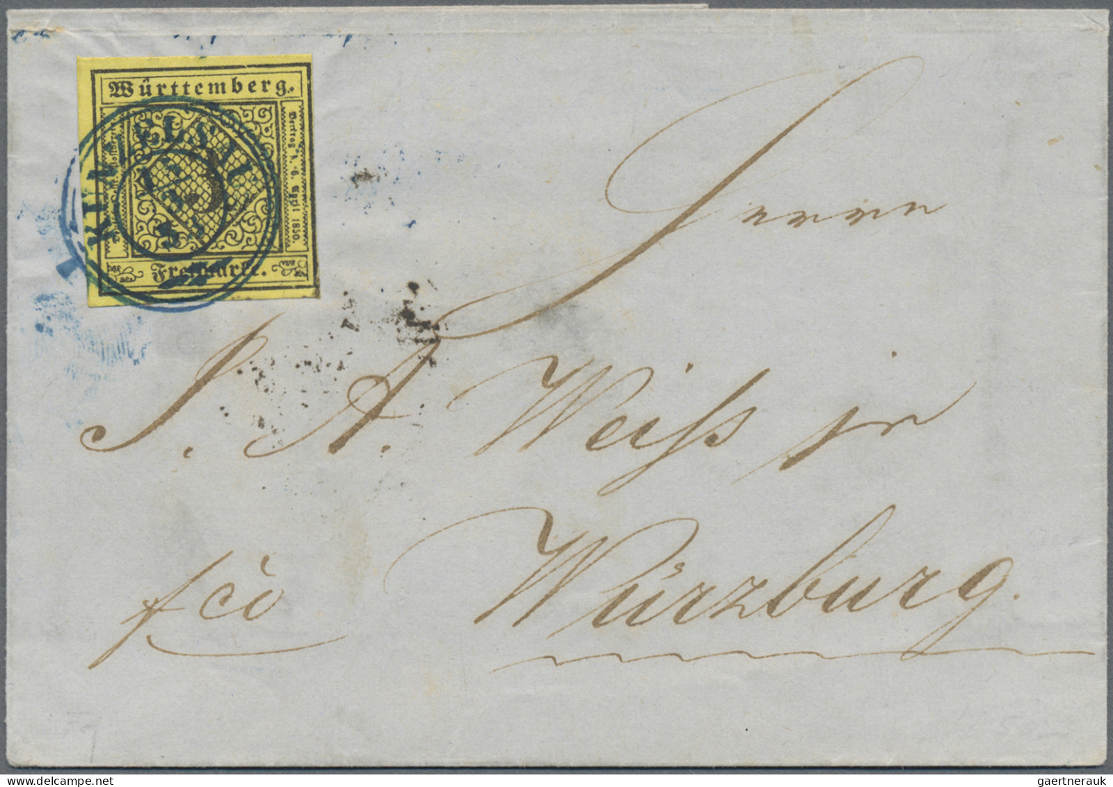 Württemberg - Marken Und Briefe: 1851, 3 Kr. Schwarz Auf Gelb, Type IVc, Tadello - Otros & Sin Clasificación