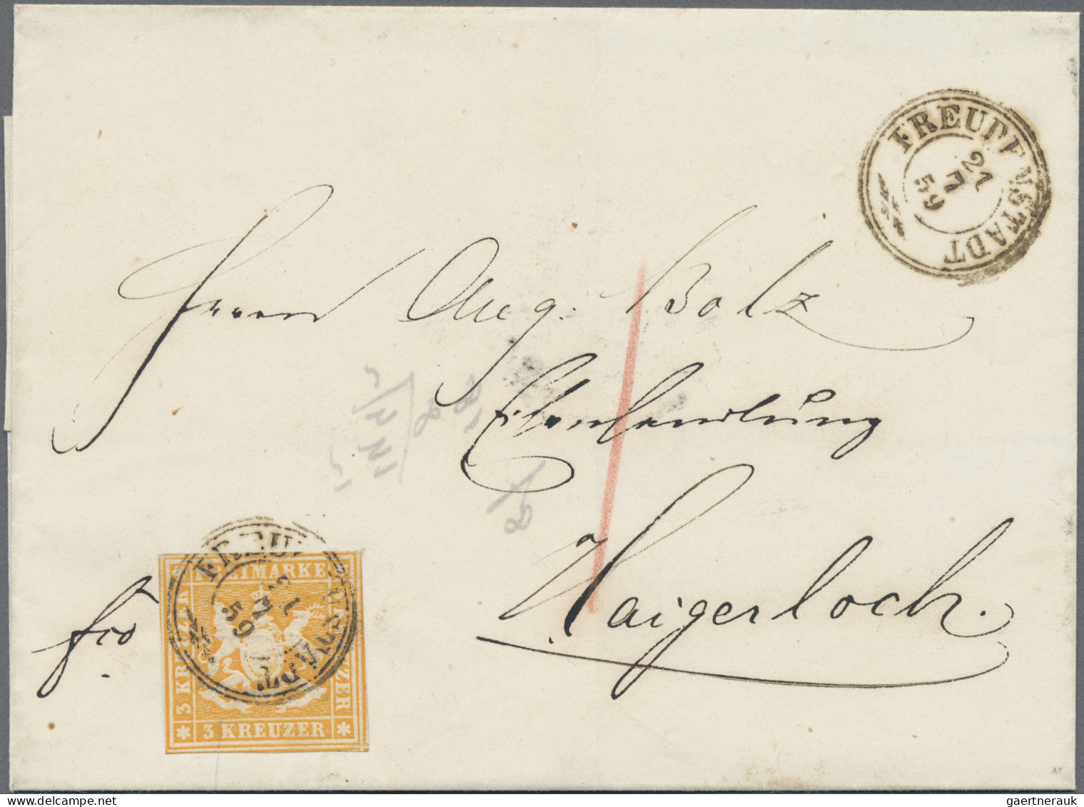 Württemberg - Marken Und Briefe: 1857, 3 Kr. Orangegelb, Besonders Gut Gerandet - Other & Unclassified