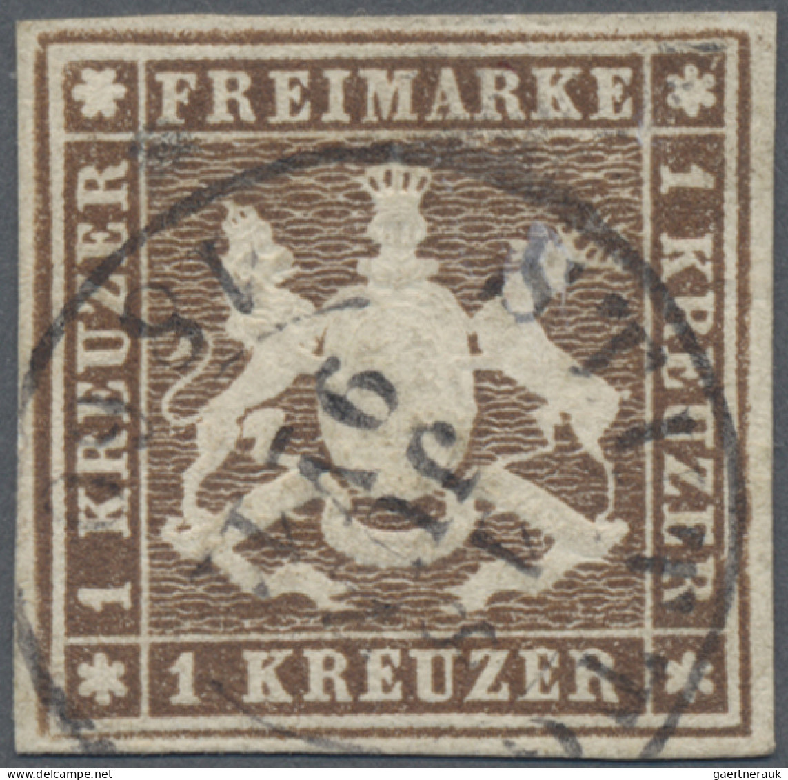 Württemberg - Marken Und Briefe: 1859, 1 Kr Braun, Farbfrisches Und Allseits Vol - Andere & Zonder Classificatie