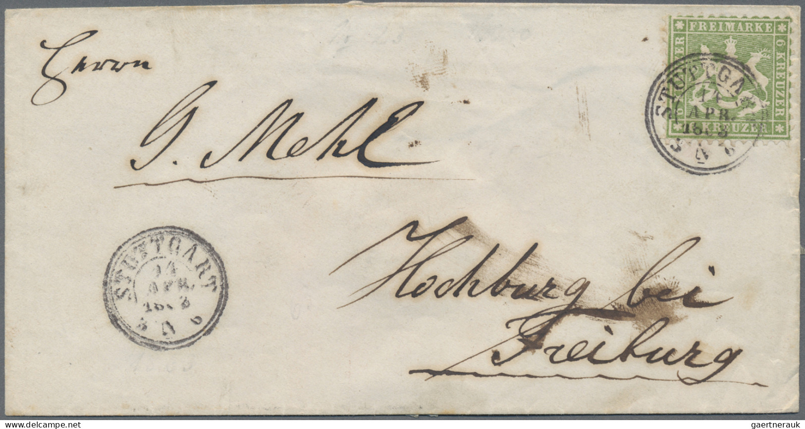 Württemberg - Marken Und Briefe: 1862, 6 Kr. Hellgrün, Kabinettstück, Als Einzel - Sonstige & Ohne Zuordnung