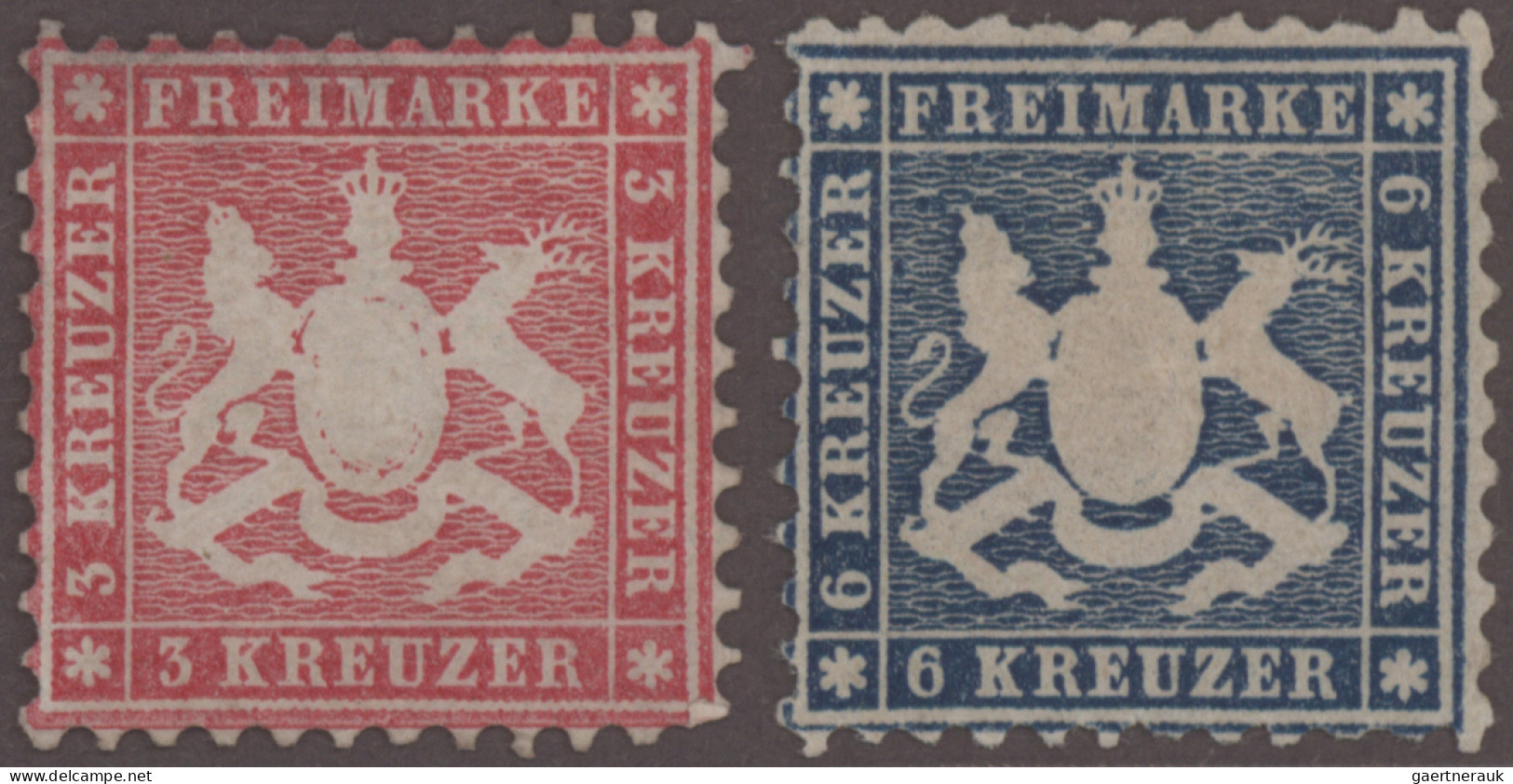Württemberg - Marken Und Briefe: 1863, 3 Kr. Karmin, Ungebraucht Ohne Gummi Sowi - Altri & Non Classificati