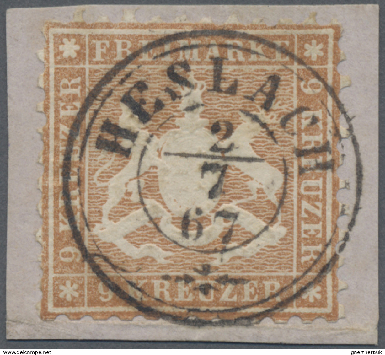 Württemberg - Marken Und Briefe: 1863, 9 Kr Gelbbraun, Farbfrisches Exemplar Und - Sonstige & Ohne Zuordnung