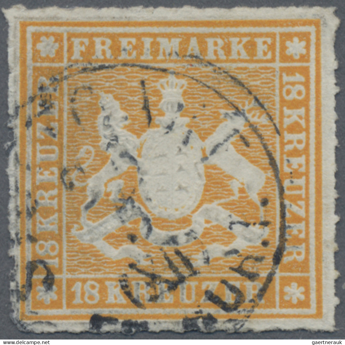 Württemberg - Marken Und Briefe: 1867, 18 Kr Gelborange, Farbfrisches Exemplar M - Otros & Sin Clasificación