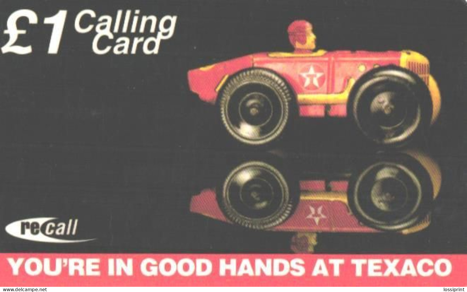 United Kingdom:Used Phonecard, Texaco Calling Card, 1£, Car, 1999 - Emissions Entreprises