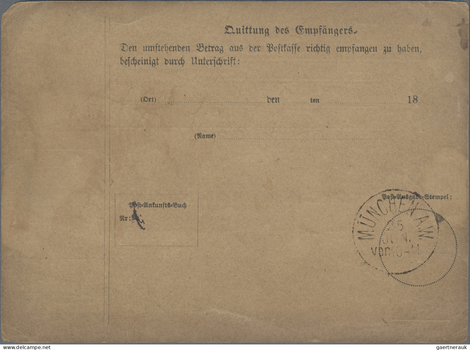 Württemberg - Postanweisungen: 1878, Inlandspostanweisung 20 Pfg. Graublau Mit Z - Altri & Non Classificati