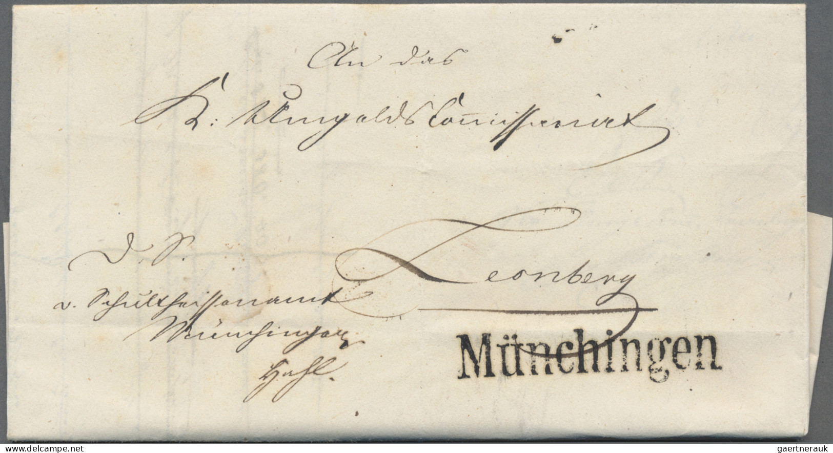 Württemberg - Postablagen: 1863/64, MÜNCHINGEN, Postablage-L1 3x Sehr Sauber Auf - Sonstige & Ohne Zuordnung