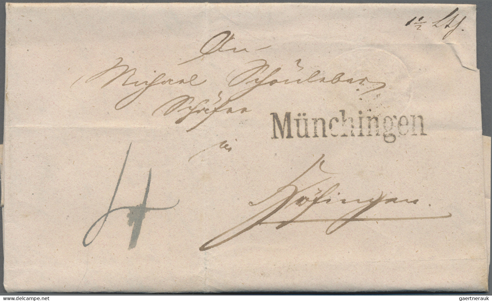 Württemberg - Postablagen: 1863/64, MÜNCHINGEN, Postablage-L1 3x Sehr Sauber Auf - Sonstige & Ohne Zuordnung