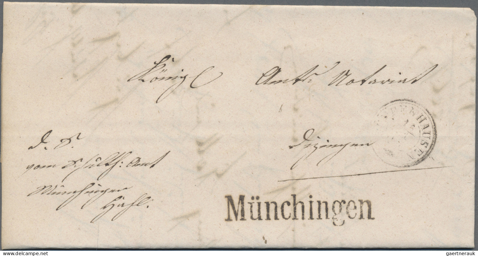 Württemberg - Postablagen: 1863/64, MÜNCHINGEN, Postablage-L1 3x Sehr Sauber Auf - Otros & Sin Clasificación