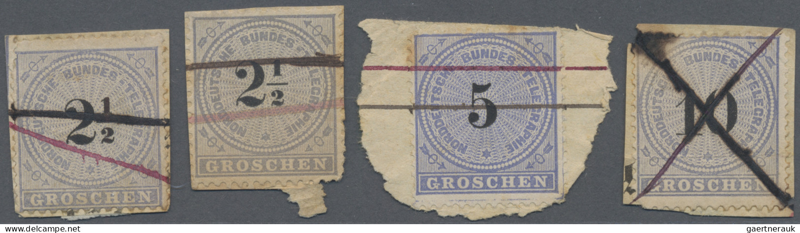 Norddeutscher Bund - Telegrafenmarken: 1869, Zwei Werte Zu 2 ½ Gr Sowie Je Ein E - Altri & Non Classificati