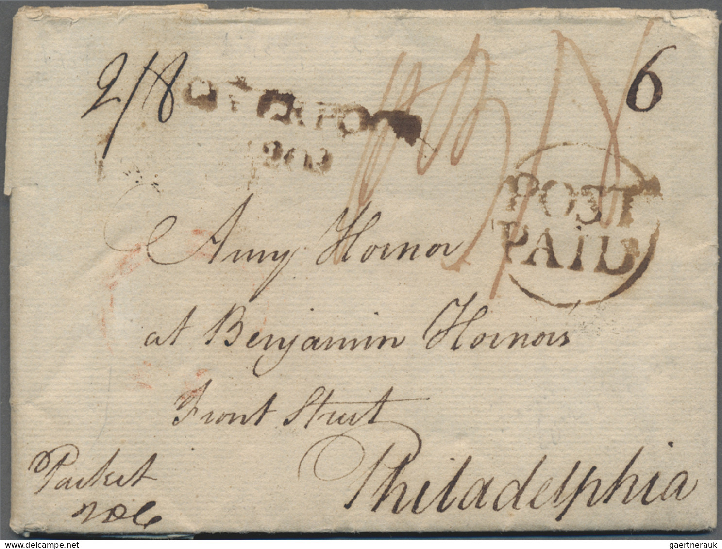 Transatlantikmail: 1787 Entire From Liverpool To Philadelphia Via London And New - Autres - Europe