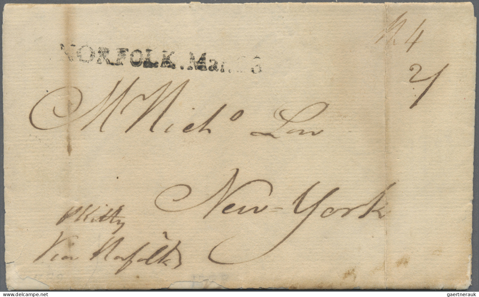 Transatlantikmail: 1789 Entire From Liverpool To New York By US Ship "Kitty" To - Otros - Europa