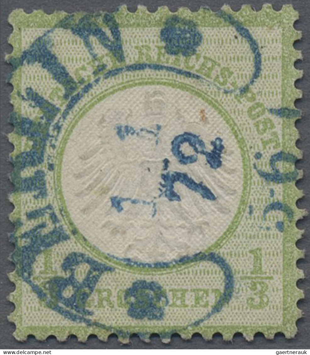 Deutsches Reich - Brustschild: 1872, Kleiner Schild ⅓ Gr. Gelblichgrün, Farbfris - Used Stamps