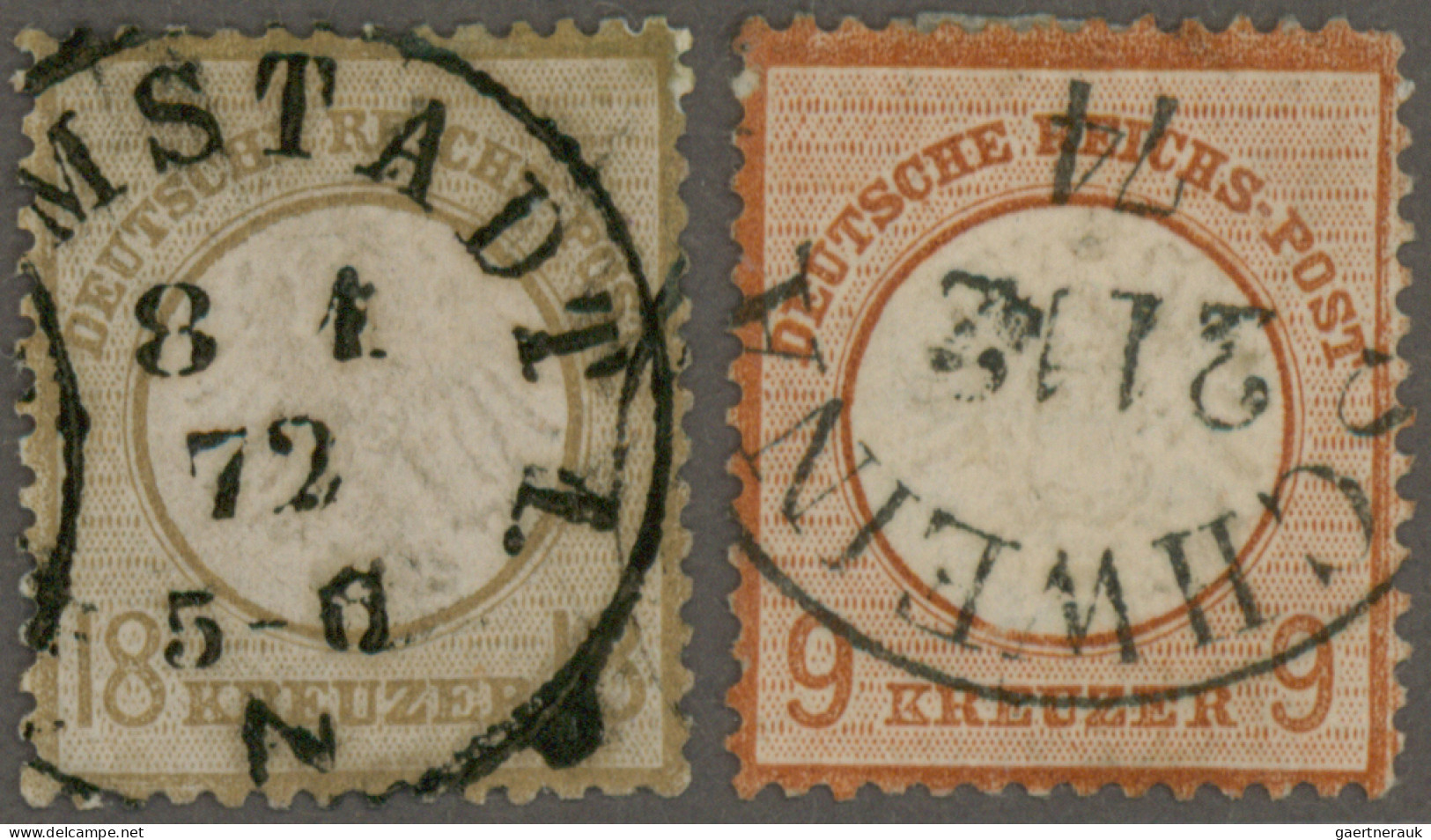 Deutsches Reich - Brustschild: 1872, Kleiner Brustschild 18 Kr. Ockerbraun Und A - Used Stamps