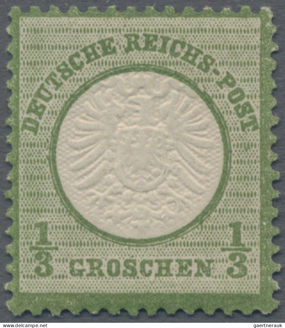 Deutsches Reich - Brustschild: 1872, Großer Schild ⅓ Gr. Dunkelolivgrün, Farbtie - Nuovi