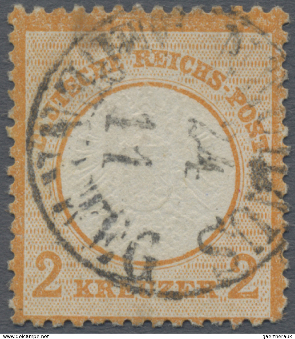 Deutsches Reich - Brustschild: 1872, 2 Kr. Orange, Großer Schild, Kleine Beansta - Oblitérés