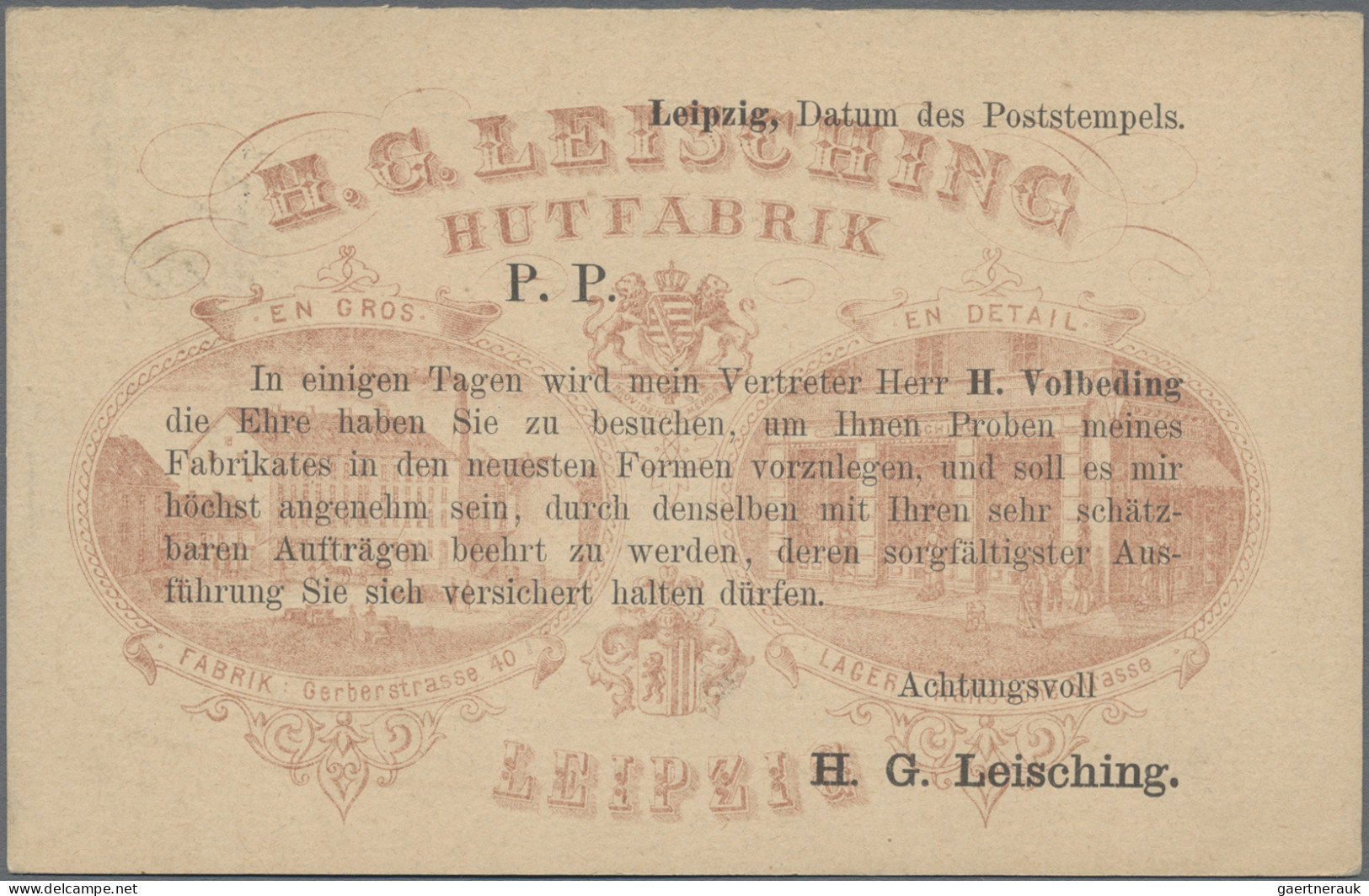 Deutsches Reich - Pfennige: 1875/1879, Drei Vertreter-Ankündigungskarten Je Fran - Lettres & Documents