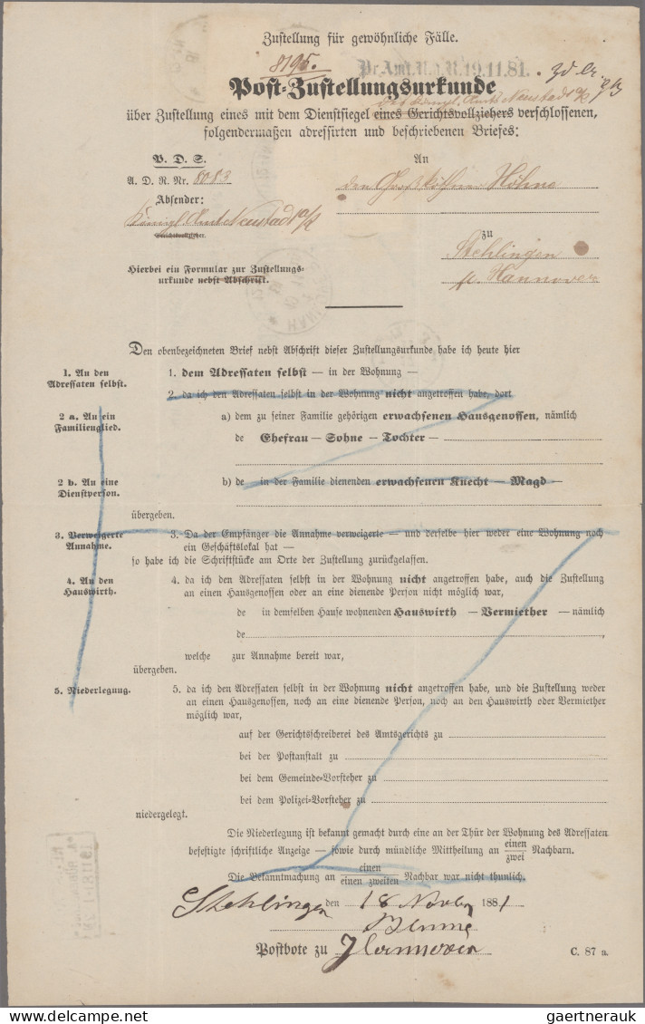 Deutsches Reich - Pfennig: 1881, 2 X 3 Pf Grün, Davon Eine Marke Mit Anhängendem - Lettres & Documents