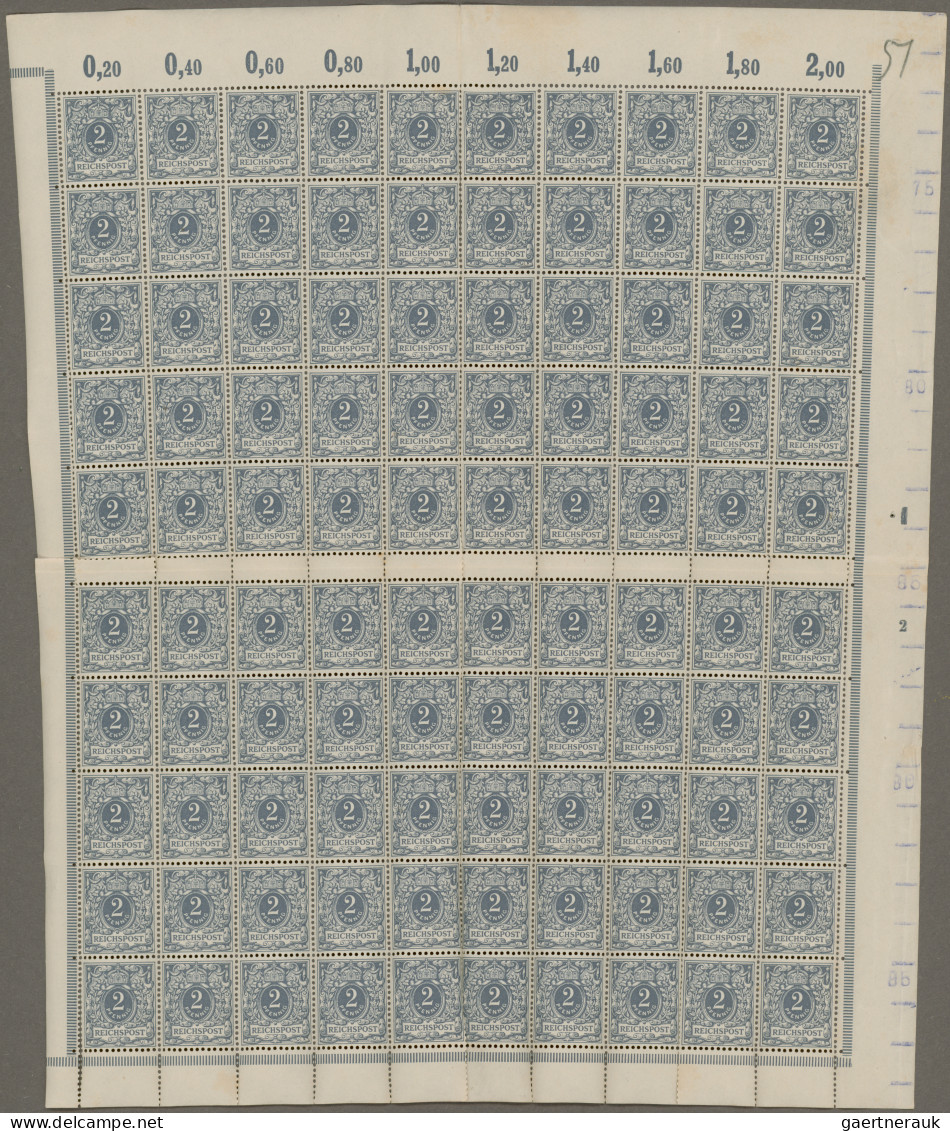 Deutsches Reich - Krone / Adler: 1900 Kompletter Bogen Der 2 Pf. Grau Inklusive - Unused Stamps