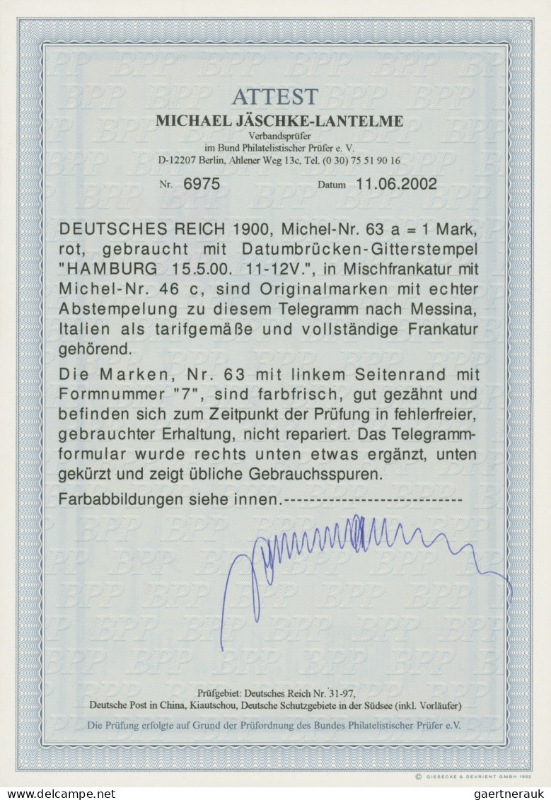 Deutsches Reich - Germania: 1900, 1 Mark Germania Reichspost Vom Linken Seitenra - Lettres & Documents