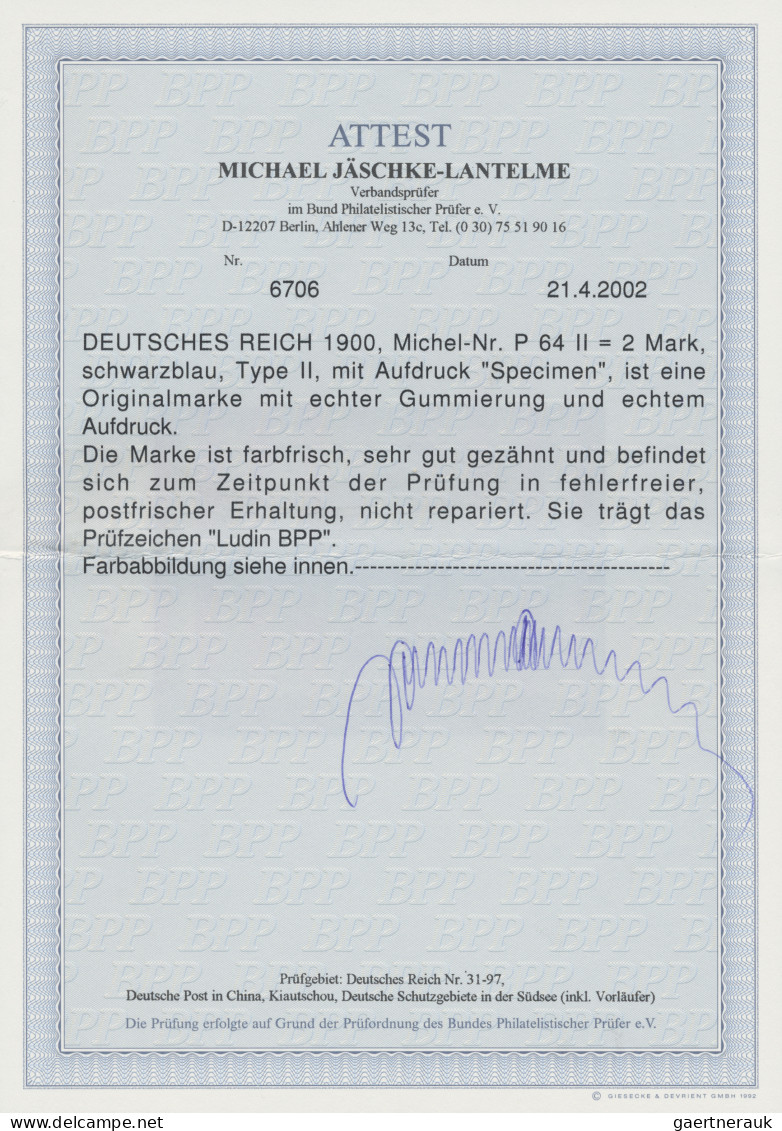 Deutsches Reich - Germania: 1900, 2 M Nord&Süd Schwärzlichviolettultramarin, Typ - Unused Stamps