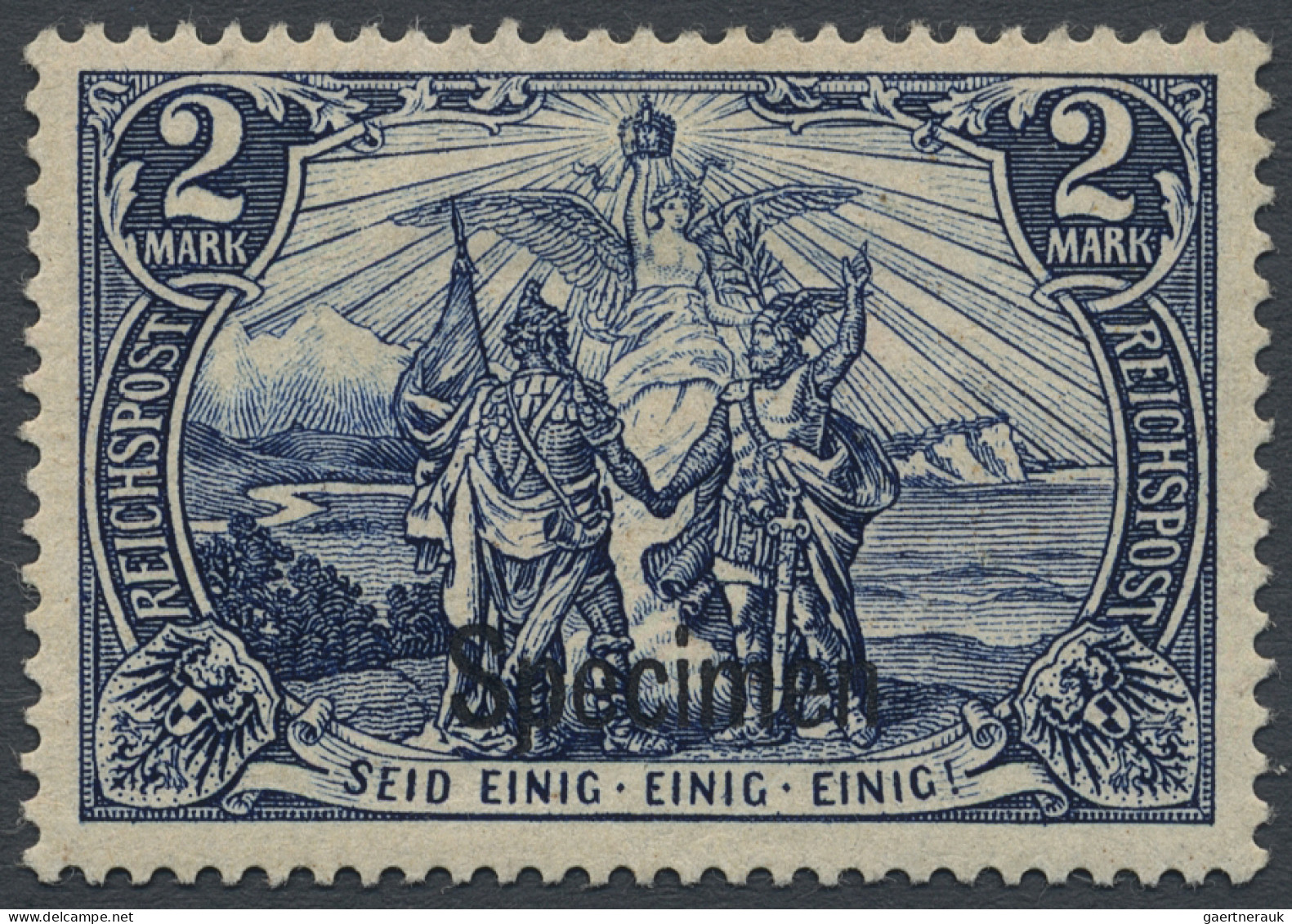 Deutsches Reich - Germania: 1900, 2 M. Reichspost Schwärzlichviolettultramarin I - Neufs