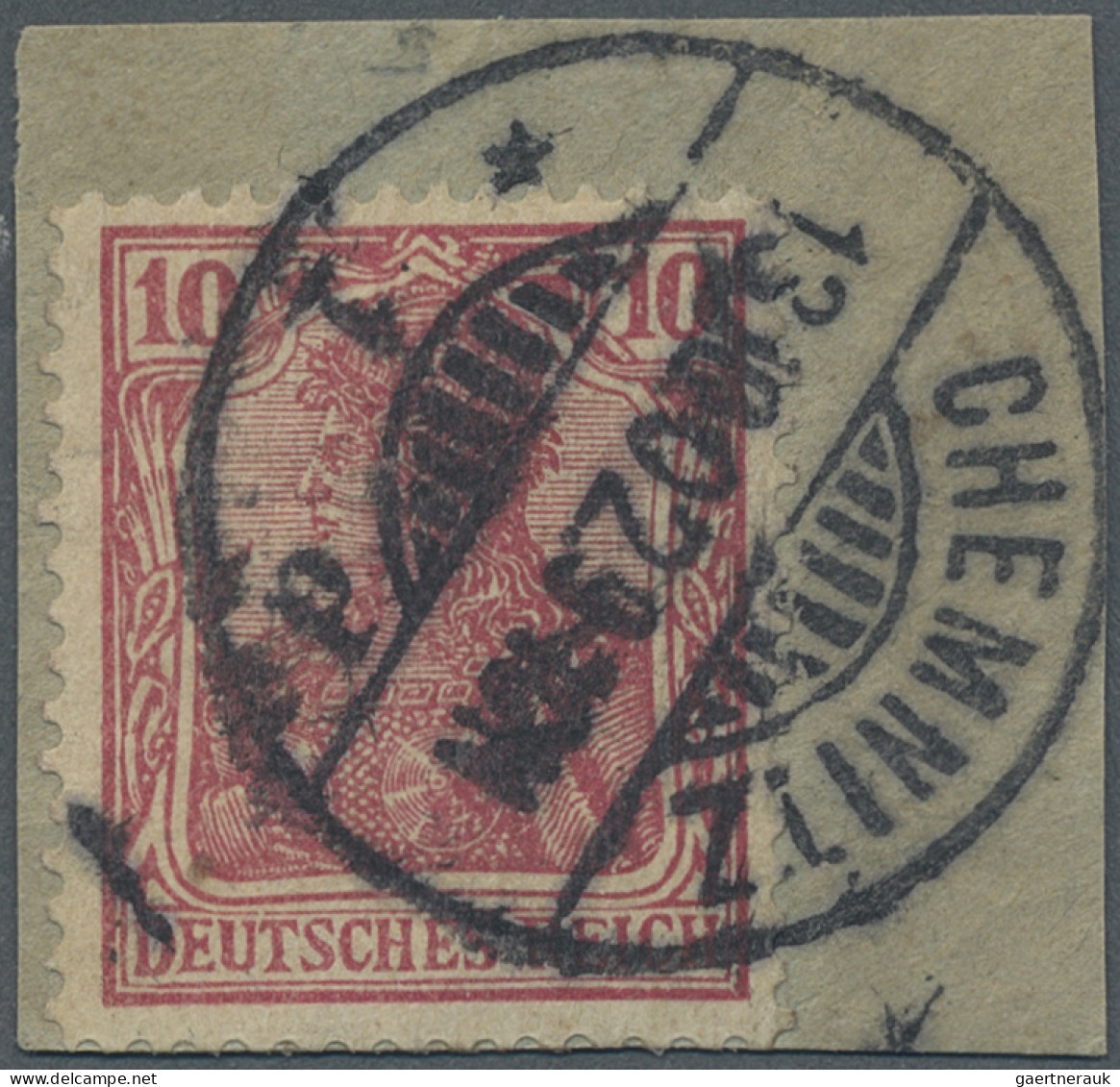 Deutsches Reich - Germania: 1902, 10 Pfg. Germania, CHEMNITZER POSTFÄLSCHUNG, Ge - Sonstige & Ohne Zuordnung