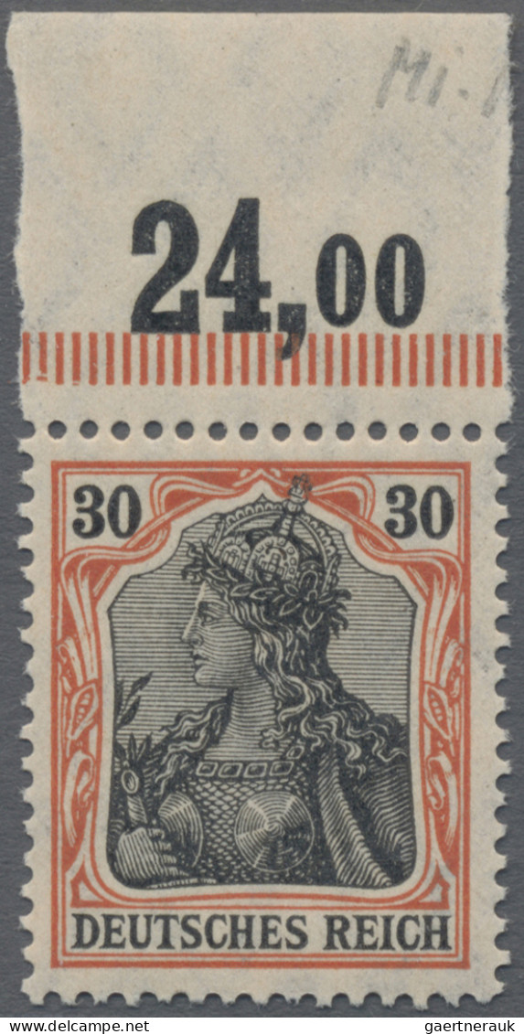 Deutsches Reich - Germania: 1905, 30 Pfg Friedensdruck Dunkelrötlichorange/schwa - Nuevos