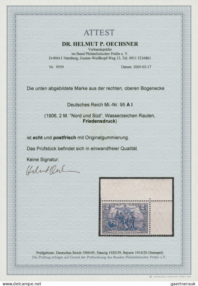 Deutsches Reich - Germania: 1905, Germania Friedensdruck, 1 Mark Bis 5 Mark Je A - Neufs