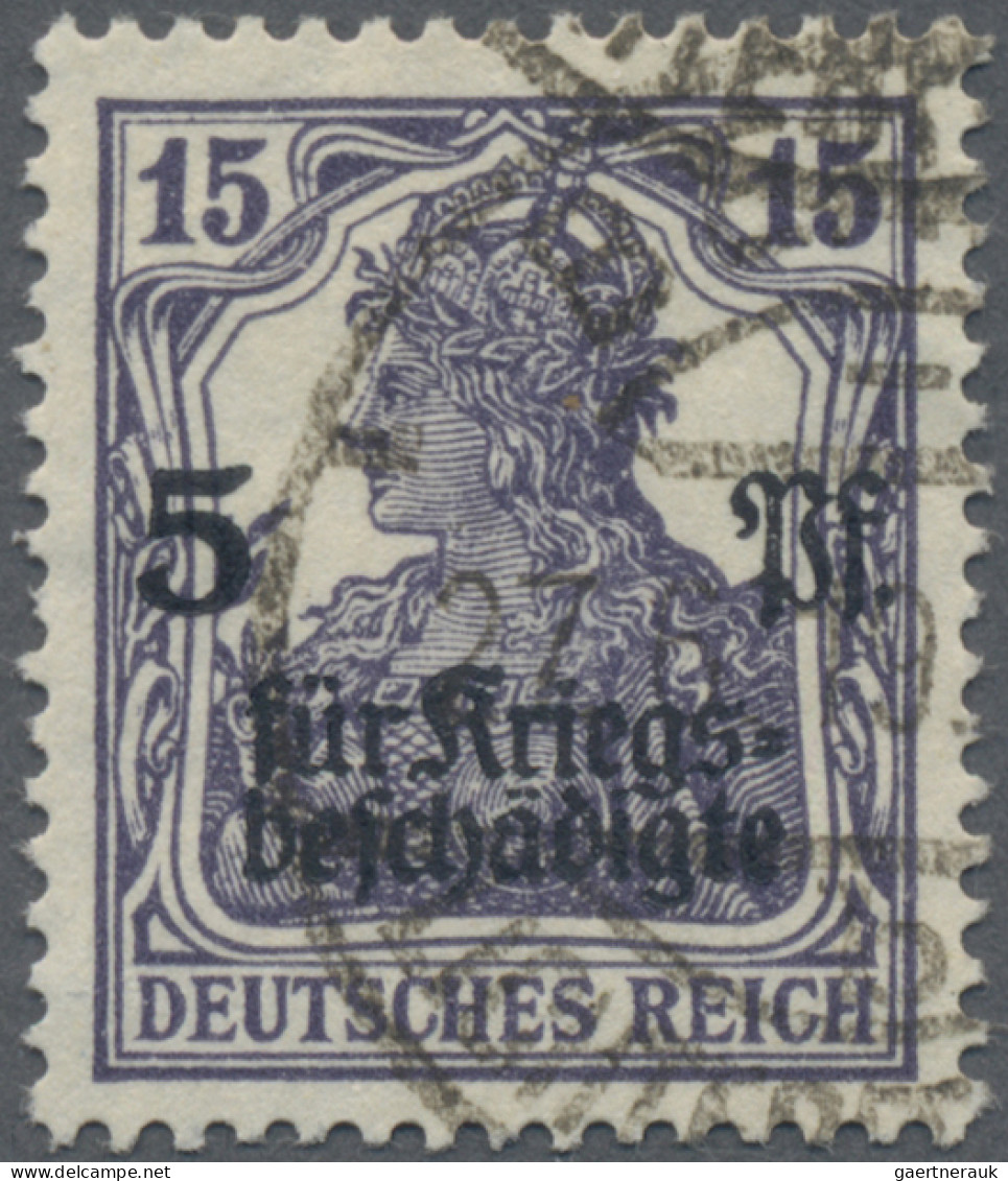 Deutsches Reich - Inflation: 1919, 15 Pf + 5 Pg "Kriegsbeschädigtenhilfe", Schwä - Gebraucht