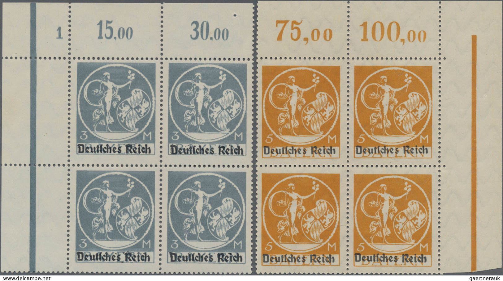 Deutsches Reich - Inflation: 1920, Bayern Abschiedsserie Mit Aufdruck Deutsches - Oblitérés