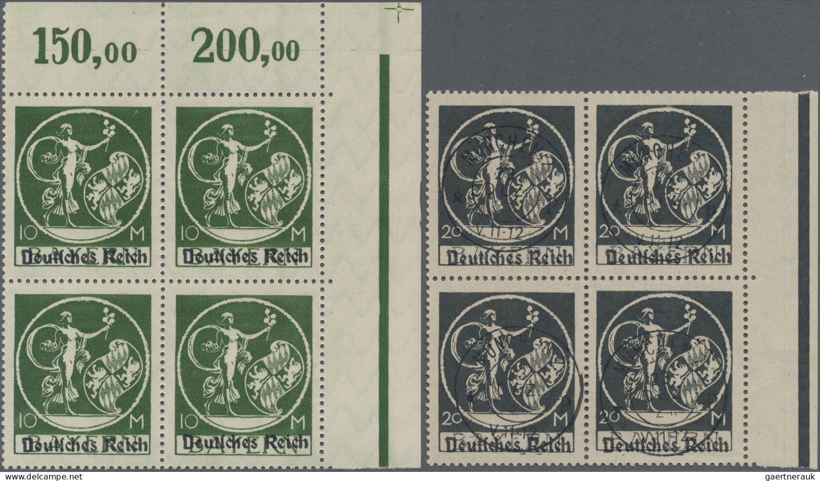 Deutsches Reich - Inflation: 1920, Bayern Abschiedsserie Mit Aufdruck Deutsches - Gebraucht