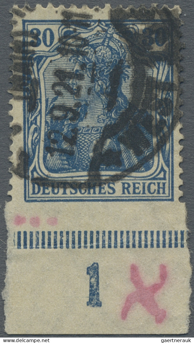 Deutsches Reich - Inflation: 1921, Germania Farbänderung, 30 Pfg. Als UNTEN UNGE - Gebruikt