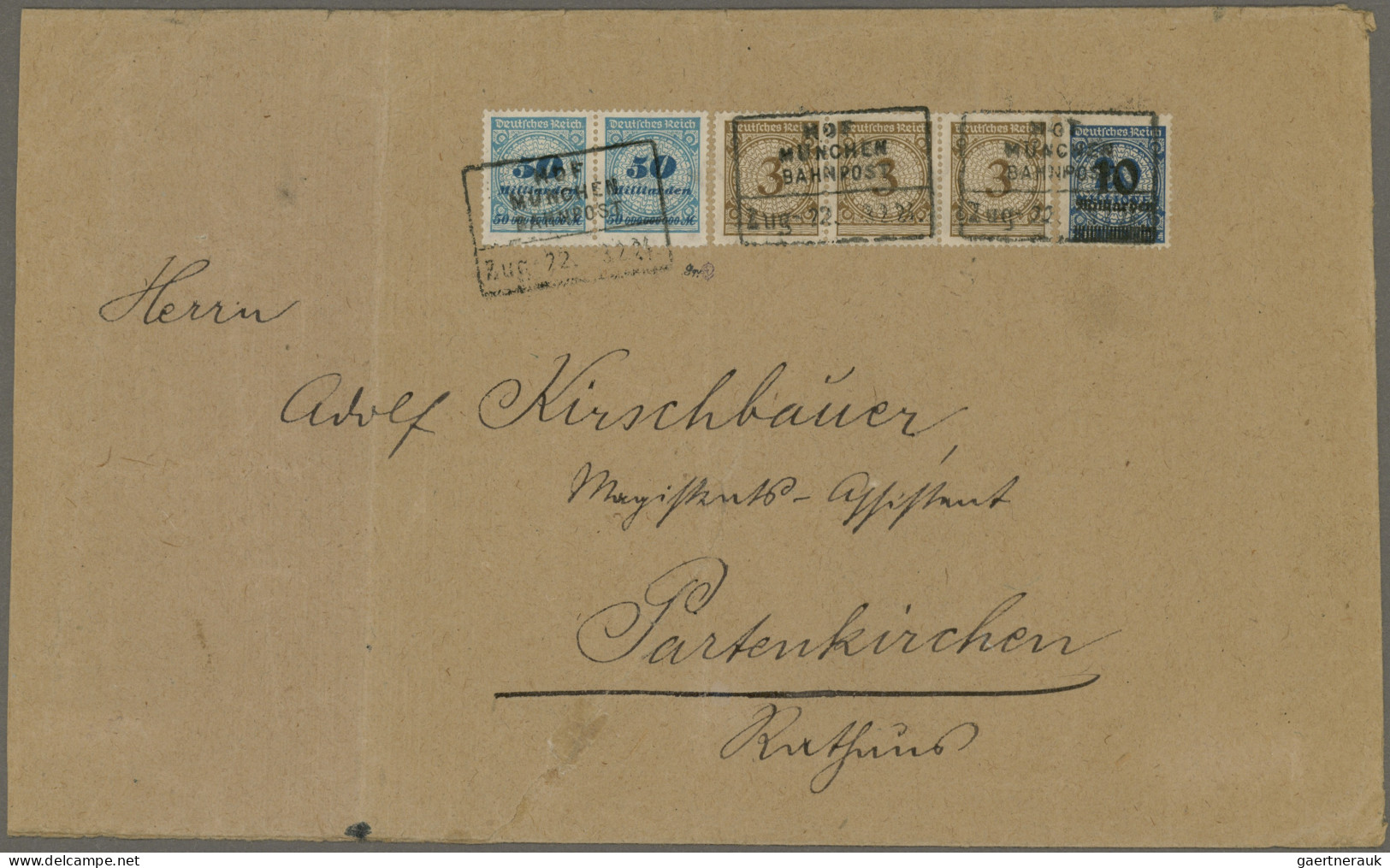 Deutsches Reich - Inflation: 1924, 50 Mrd. Mark Gezähnt Im Waagerechten Paar, 10 - Lettres & Documents