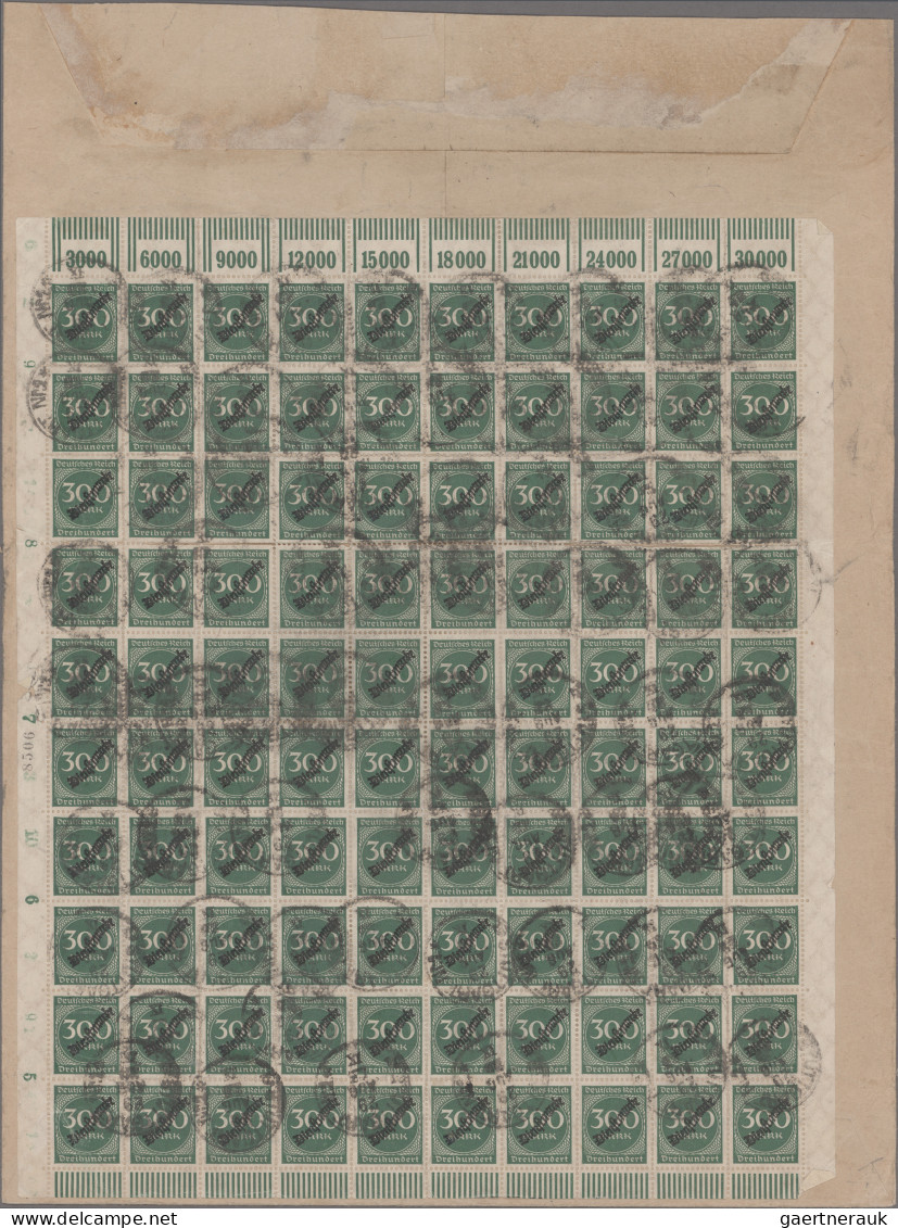 Deutsches Reich - Inflation: 1923, Dienstmarke Schlangenaufdruck 300 Mark Grün I - Storia Postale