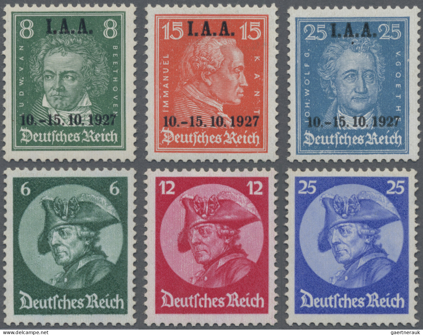 Deutsches Reich - Weimar: 1927/33, IAA Und Friedrich Der Große, Beide Sätze In P - Unused Stamps