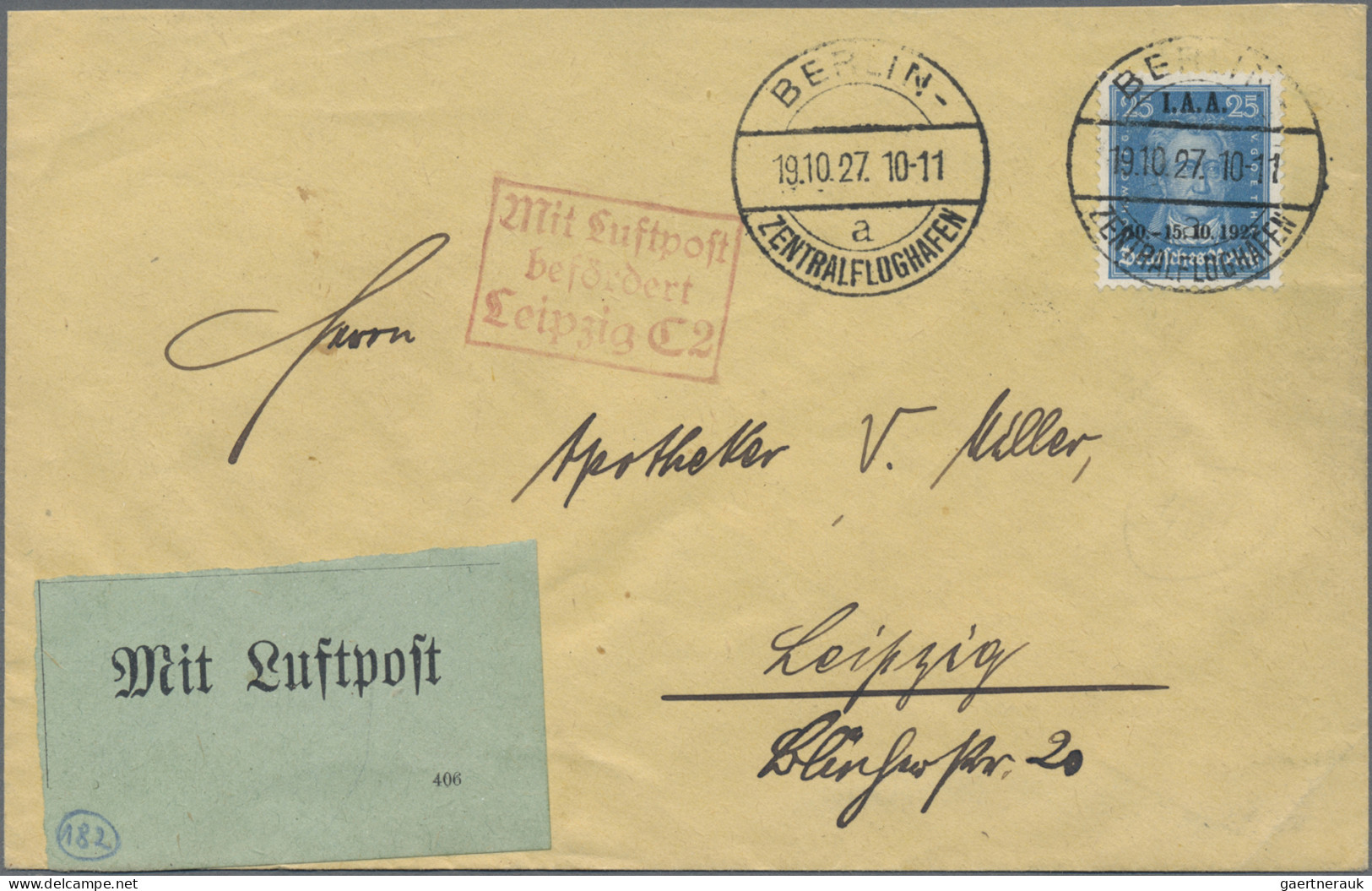 Deutsches Reich - Weimar: 1927, 25 Pfg. I.A.A. Als Portogerechte Einzelfrankatur - Lettres & Documents