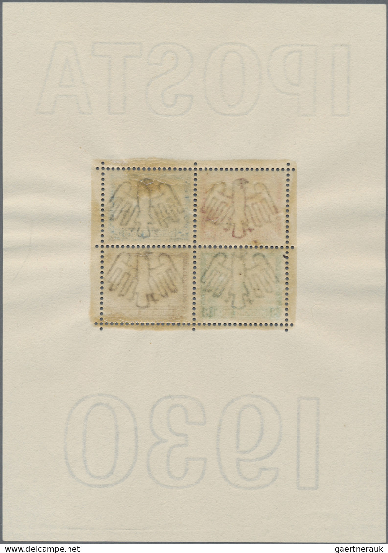 Deutsches Reich - Weimar: 1930, IPOSTA-Block, Postfrisch In Originalgrösse, Unte - Unused Stamps
