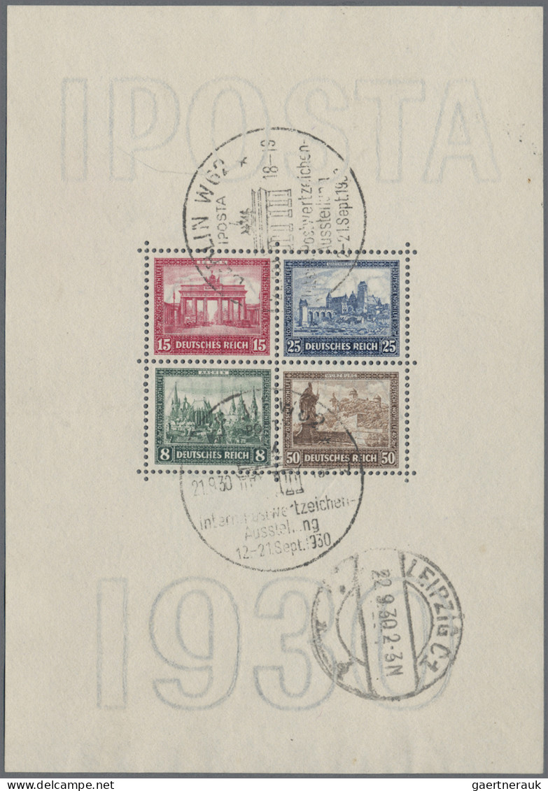 Deutsches Reich - Weimar: 1930, IPOSTA-Block In Originalgröße, Zweifach Sauber E - Used Stamps