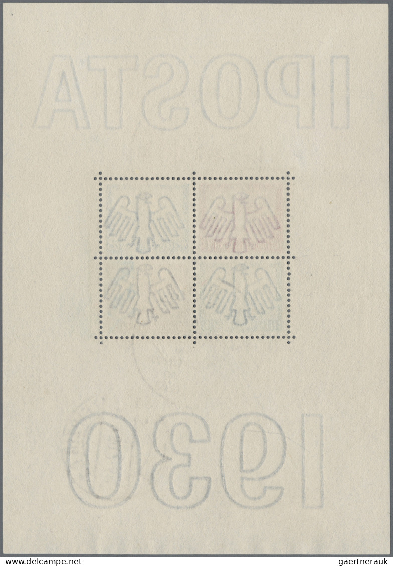 Deutsches Reich - Weimar: 1930, IPOSTA-Block In Originalgröße, Zweifach Sauber E - Used Stamps
