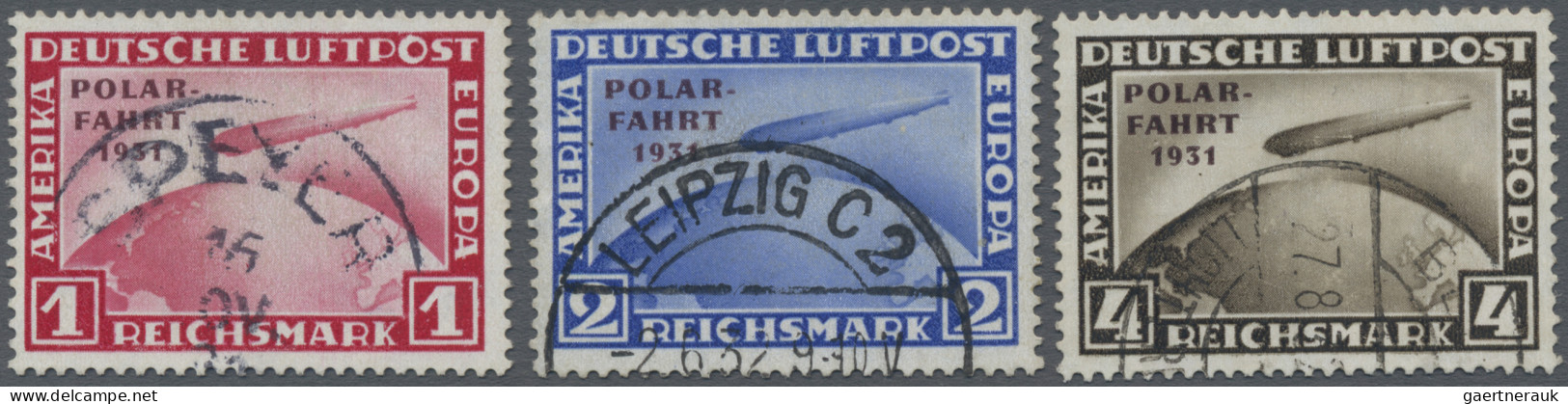 Deutsches Reich - Weimar: 1931, 1 M - 4 M POLARFAHRT Des Luftschiffes "Graf Zepp - Used Stamps