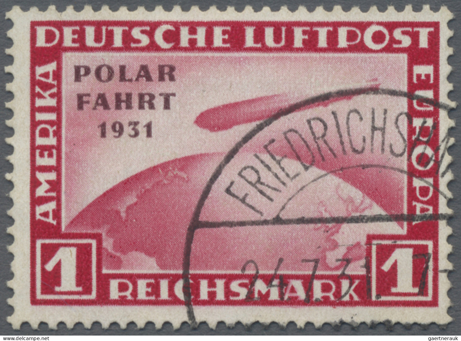 Deutsches Reich - Weimar: 1931, 1 M Polarfahrt Mit Dem Seltenen Aufdruckfehler A - Gebraucht