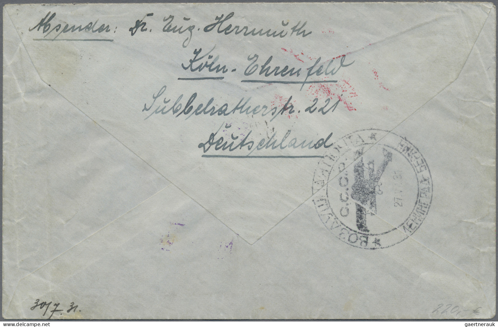 Deutsches Reich - Weimar: 1931, Polarfahrt, 2 RM Auf Zeppelinbrief, Auflieferung - Storia Postale