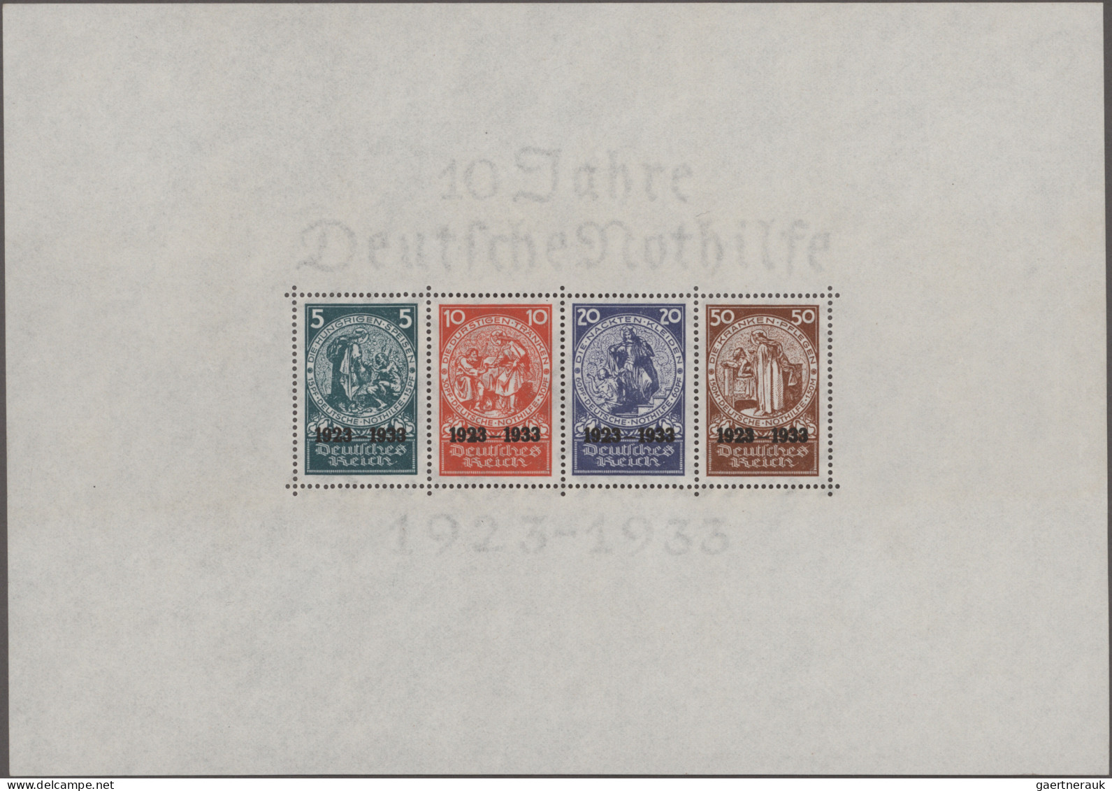 Deutsches Reich - 3. Reich: 1933, Nothilfeblock, Originalgröße, Tadellos Postfri - Neufs