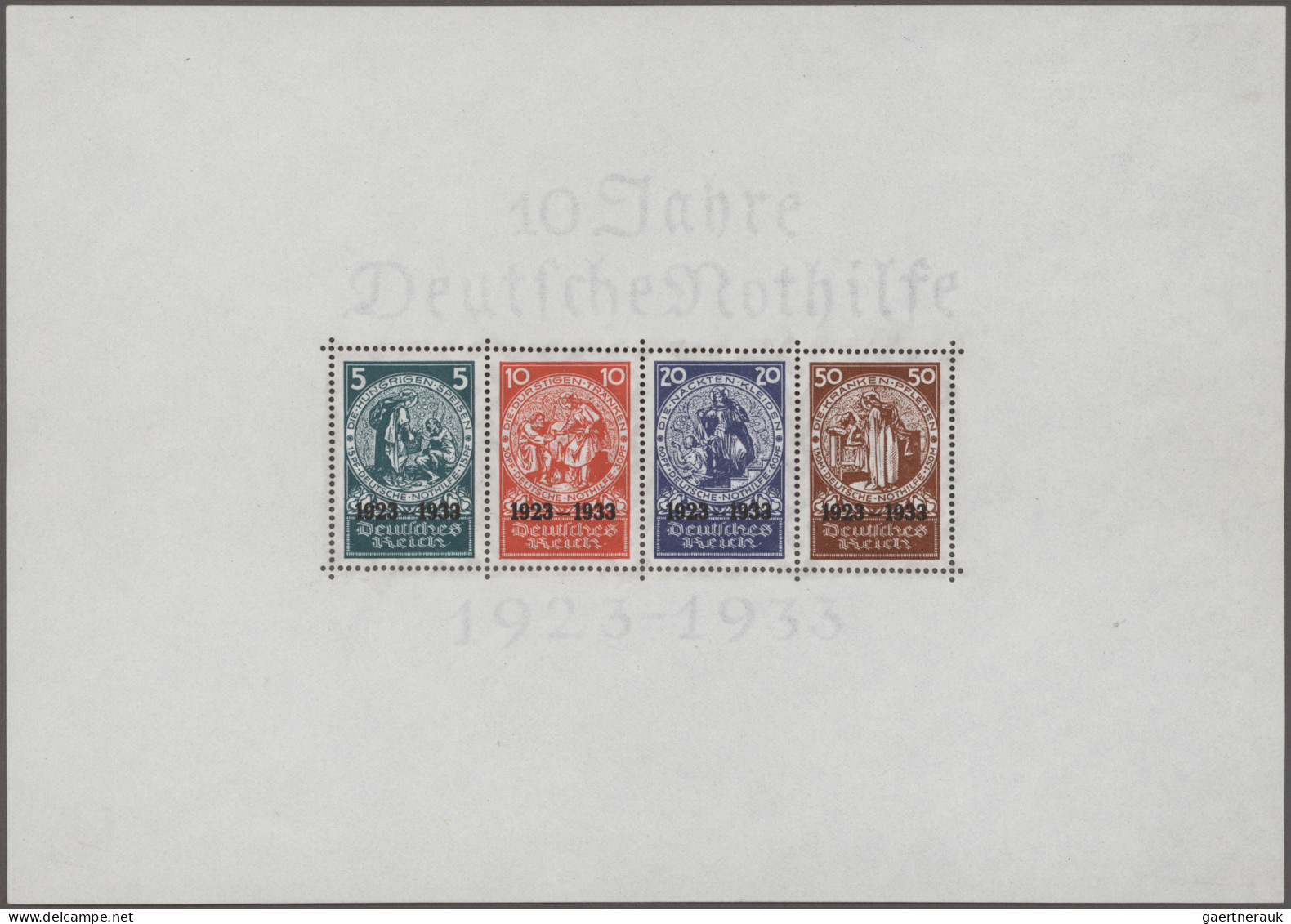 Deutsches Reich - 3. Reich: 1933, Nothilfe-Block, Ungebraucht, Gepr. Peschl BPP, - Unused Stamps