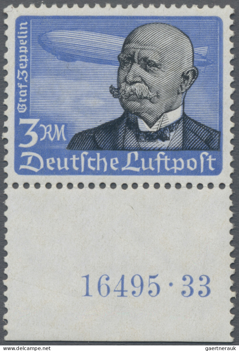 Deutsches Reich - 3. Reich: 1934, Flugpost, Der Höchstwert Zu 3 M Vom (angefalte - Unused Stamps