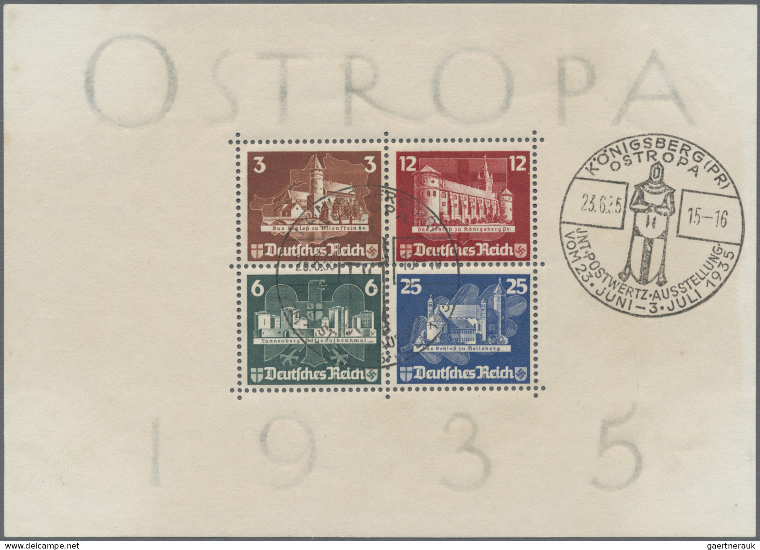 Deutsches Reich - 3. Reich: 1935, OSTROPA-Block Mit Sonderstempel "KÖNIGSBERG (P - Gebraucht