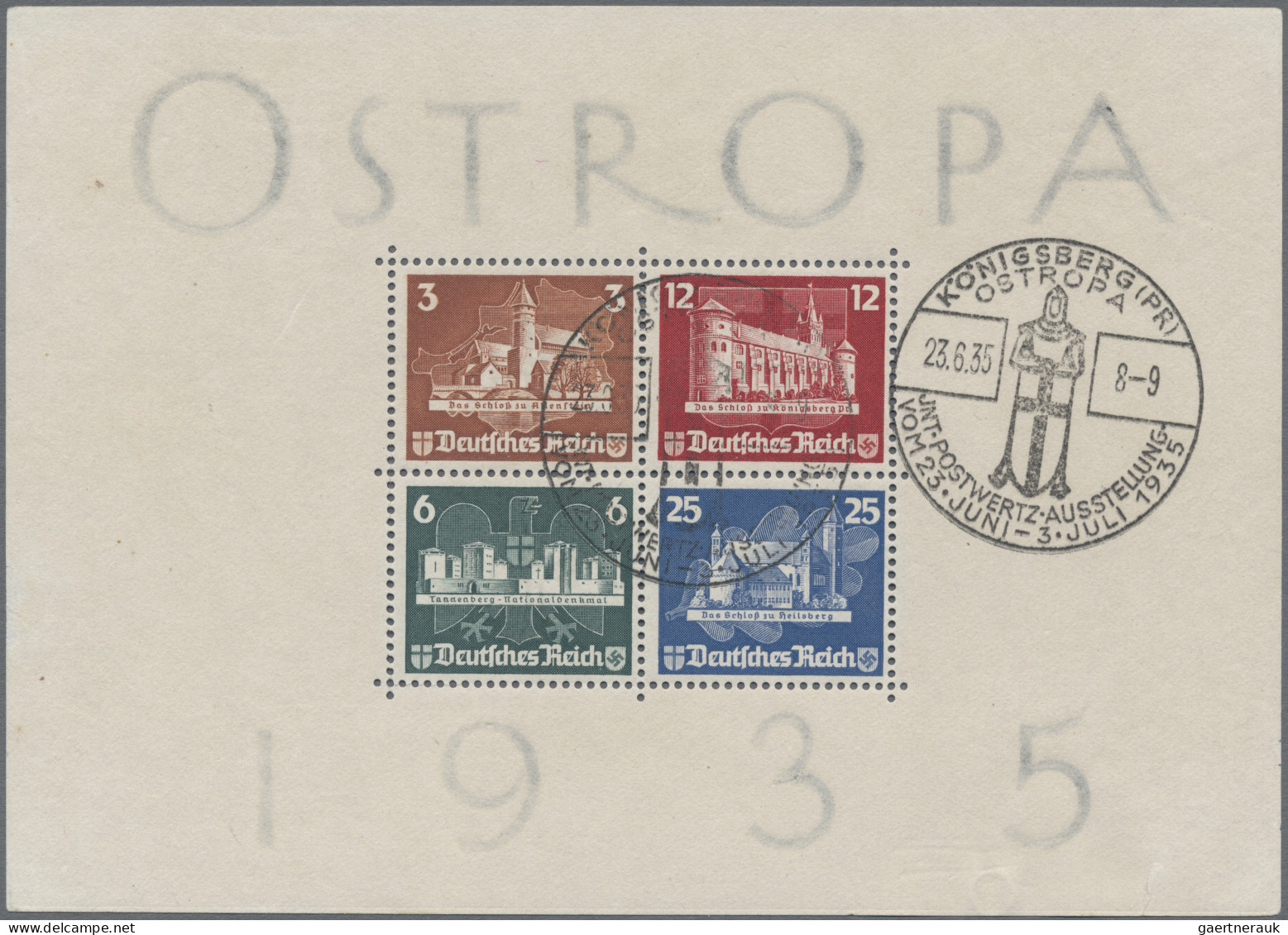 Deutsches Reich - 3. Reich: 1935 OSTROPA-Block Mit Sonderstempel Königsberg Vom - Gebraucht