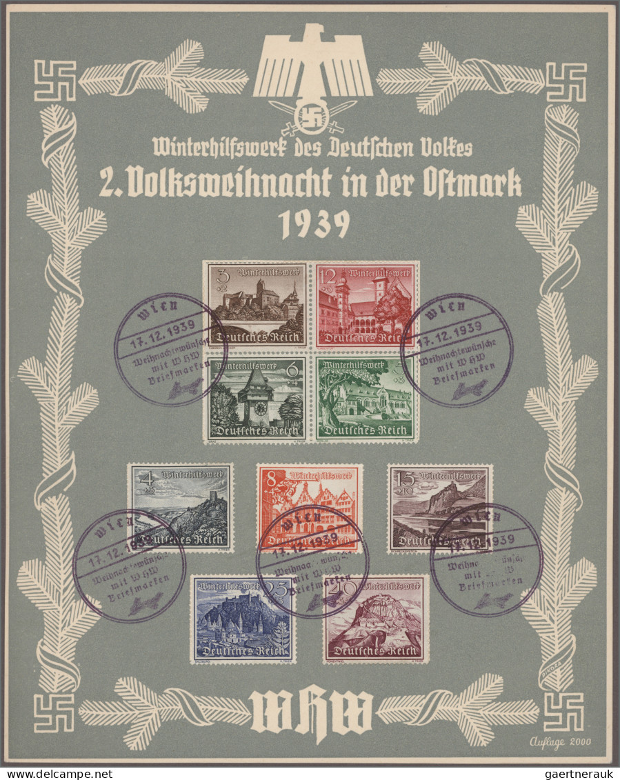 Deutsches Reich - 3. Reich: 1939 - 1940, Zwei Verschiedene WHW Gedenkblätter "2. - Used Stamps