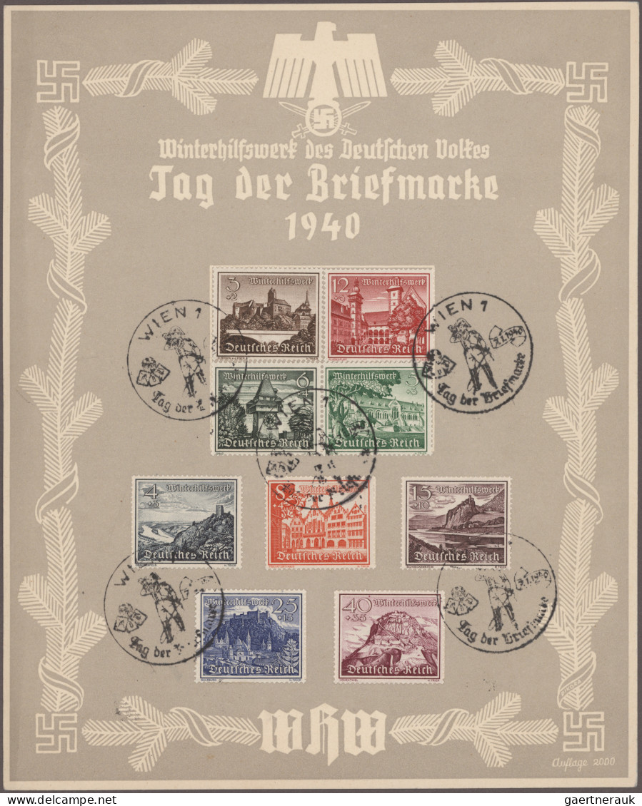 Deutsches Reich - 3. Reich: 1939 - 1940, Zwei Verschiedene WHW Gedenkblätter "2. - Used Stamps