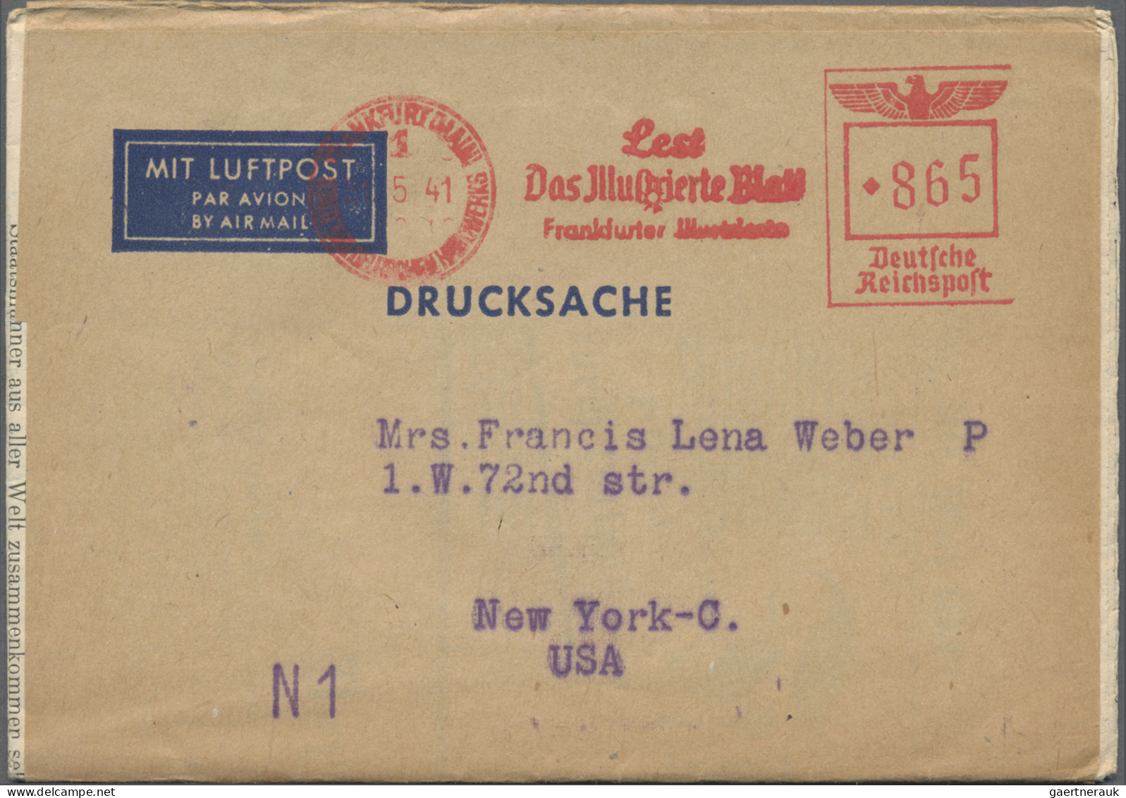 Deutsches Reich - 3. Reich: 1941, Zwei Luftpostdrucksachen-Streifbänder "Das Ill - Lettres & Documents
